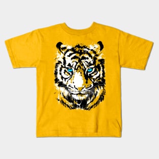 Safari Tiger Head - Colourful Tiger Eyes Kids T-Shirt